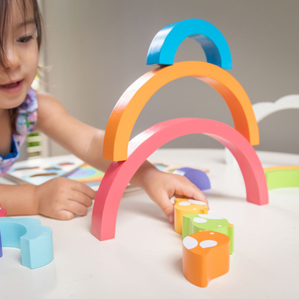 Kiddie Connect Large Sun and Rainbow Puzzle Seriation Stacking Learning Toy