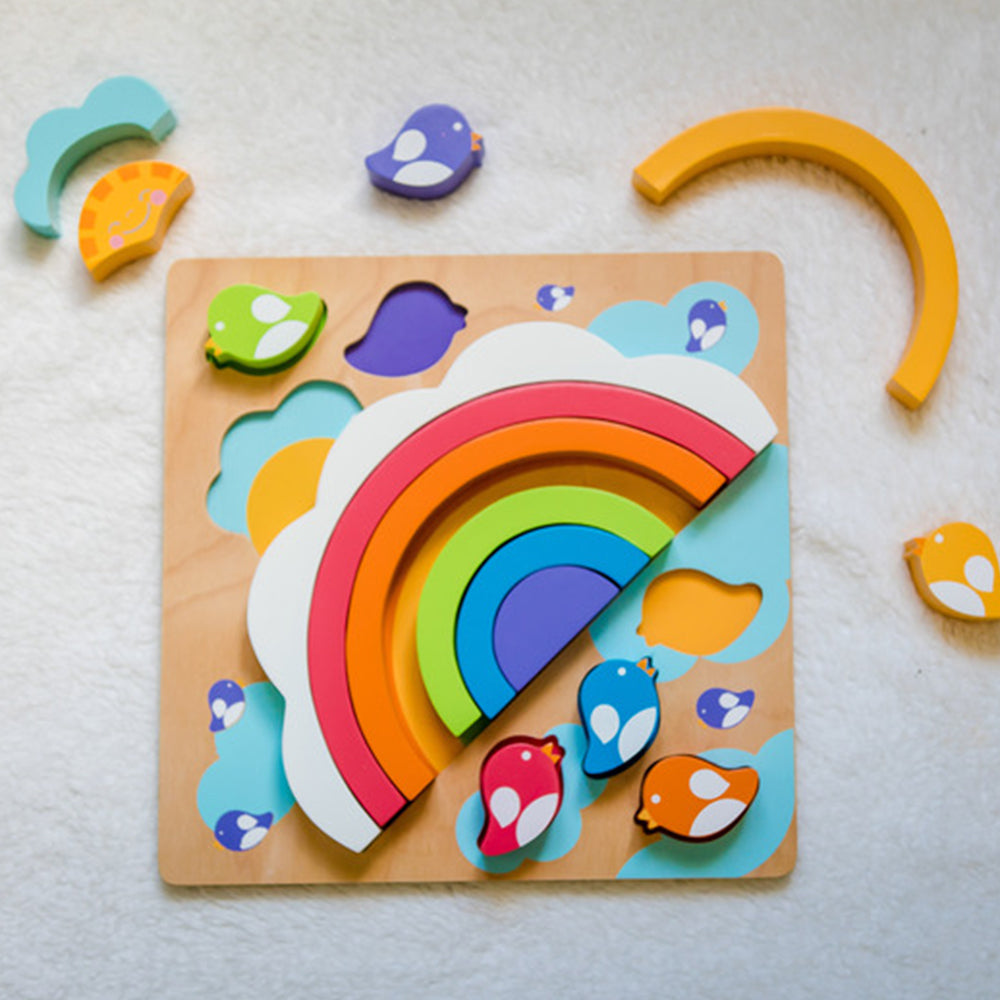 Kiddie Connect Large Sun and Rainbow Puzzle Seriation Stacking Learning Toy