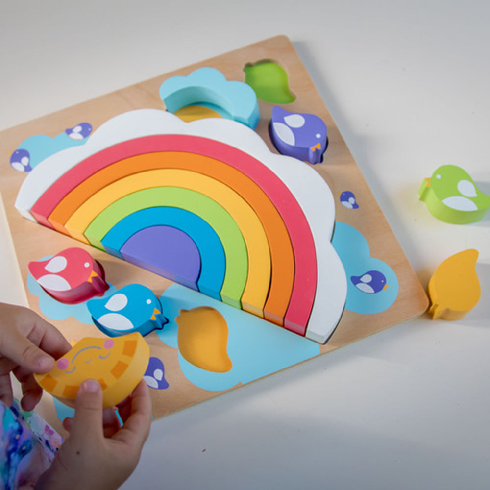 Kiddie Connect Large Sun and Rainbow Puzzle Seriation Stacking Learning Toy