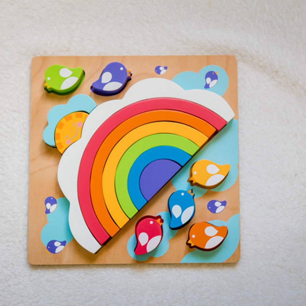 Kiddie Connect Large Sun and Rainbow Puzzle Seriation Stacking Learning Toy