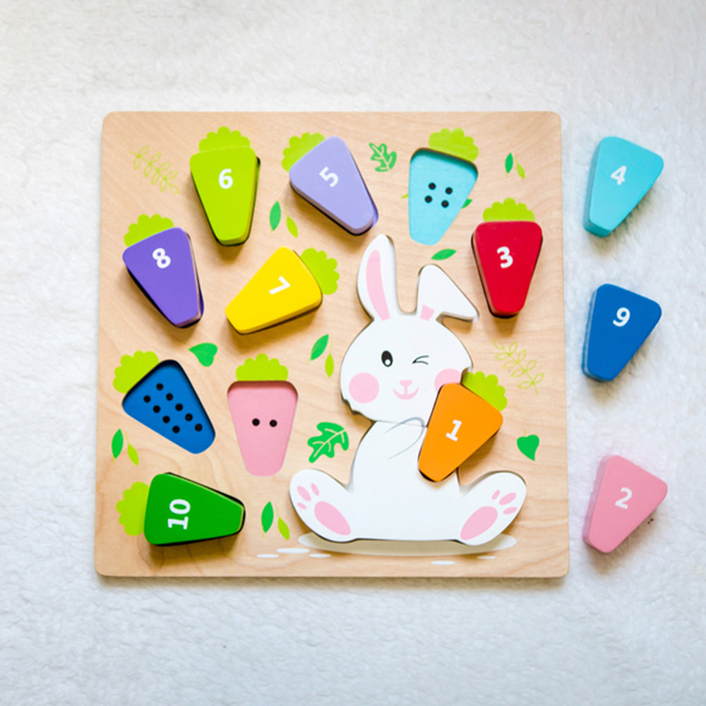 Kiddie Connect 123 Carrot Puzzle Colour Number Matching Preschool Toy 18 Months+