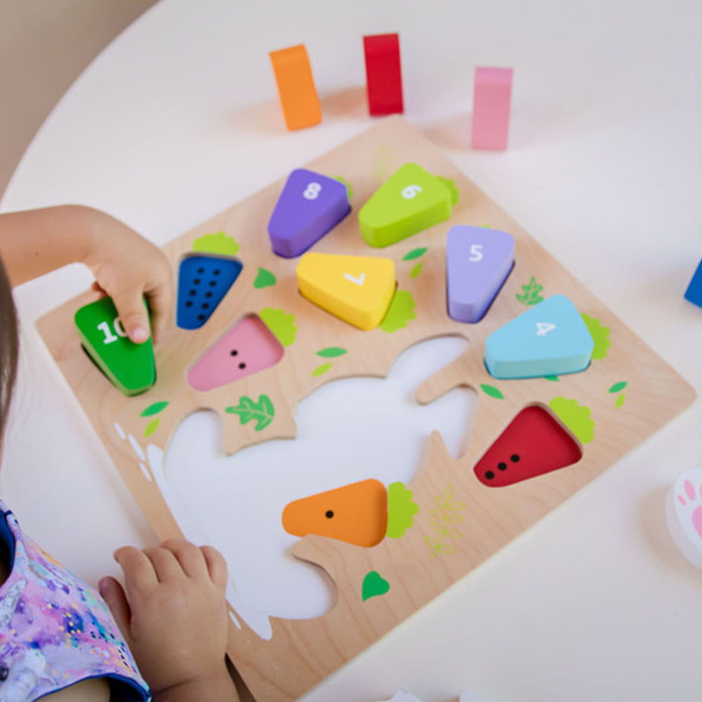 Kiddie Connect 123 Carrot Puzzle Colour Number Matching Preschool Toy 18 Months+