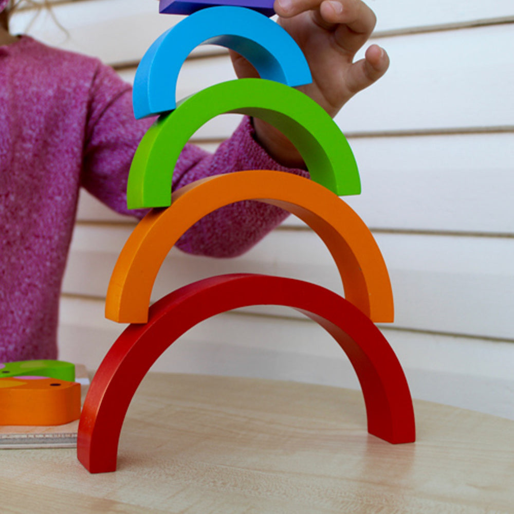 Kiddie Connect Bird And Rainbow Puzzle Wooden Seriation Learning Toy 18 Months+