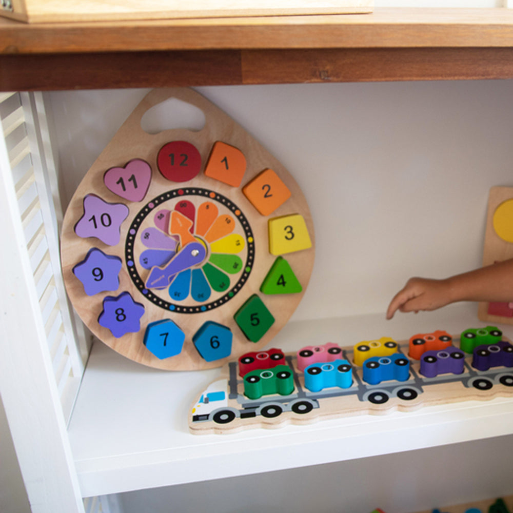 Kiddie Connect Clock Puzzle Educational Learn Time Number Sorting Toy 18 Months+
