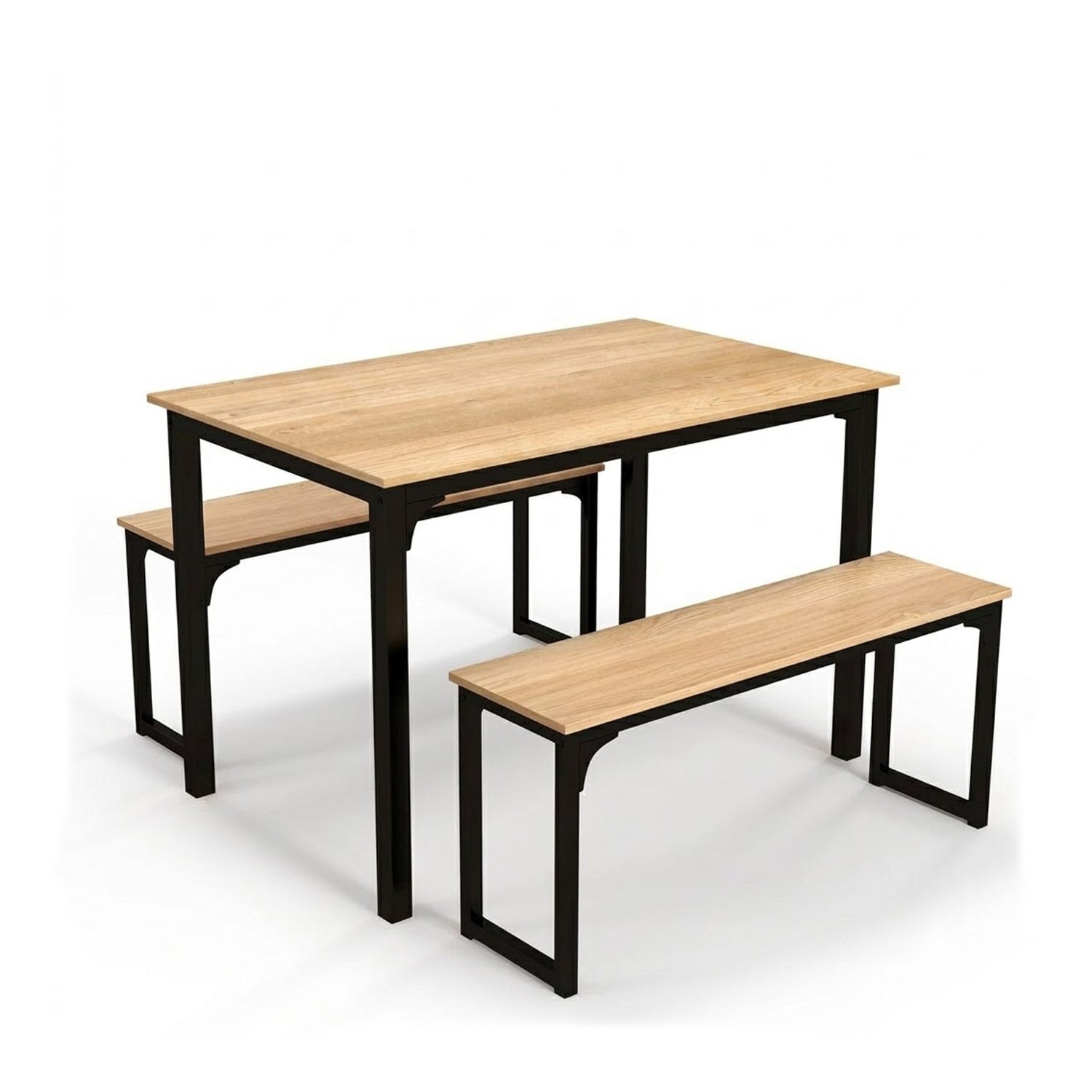 3 Piece Dining Table Set with 2 Benches Space Saving Kitchen Table