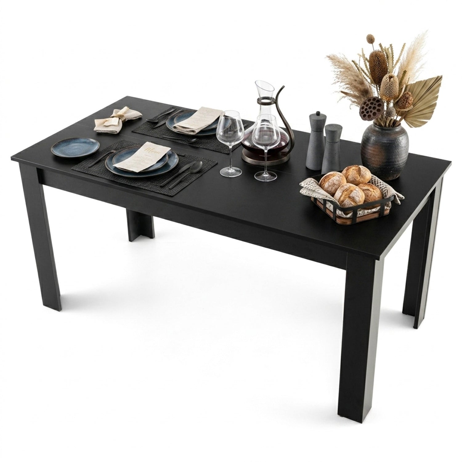 160cm Modern Dining Table with Sturdy L Shaped Legs Furniture Home