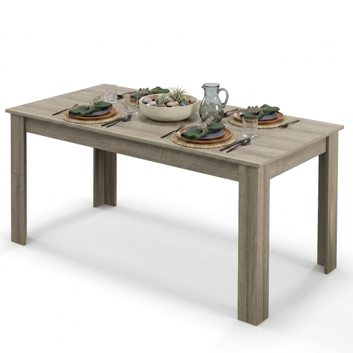 160cm Modern Dining Table with Sturdy L Shaped Legs Furniture Home
