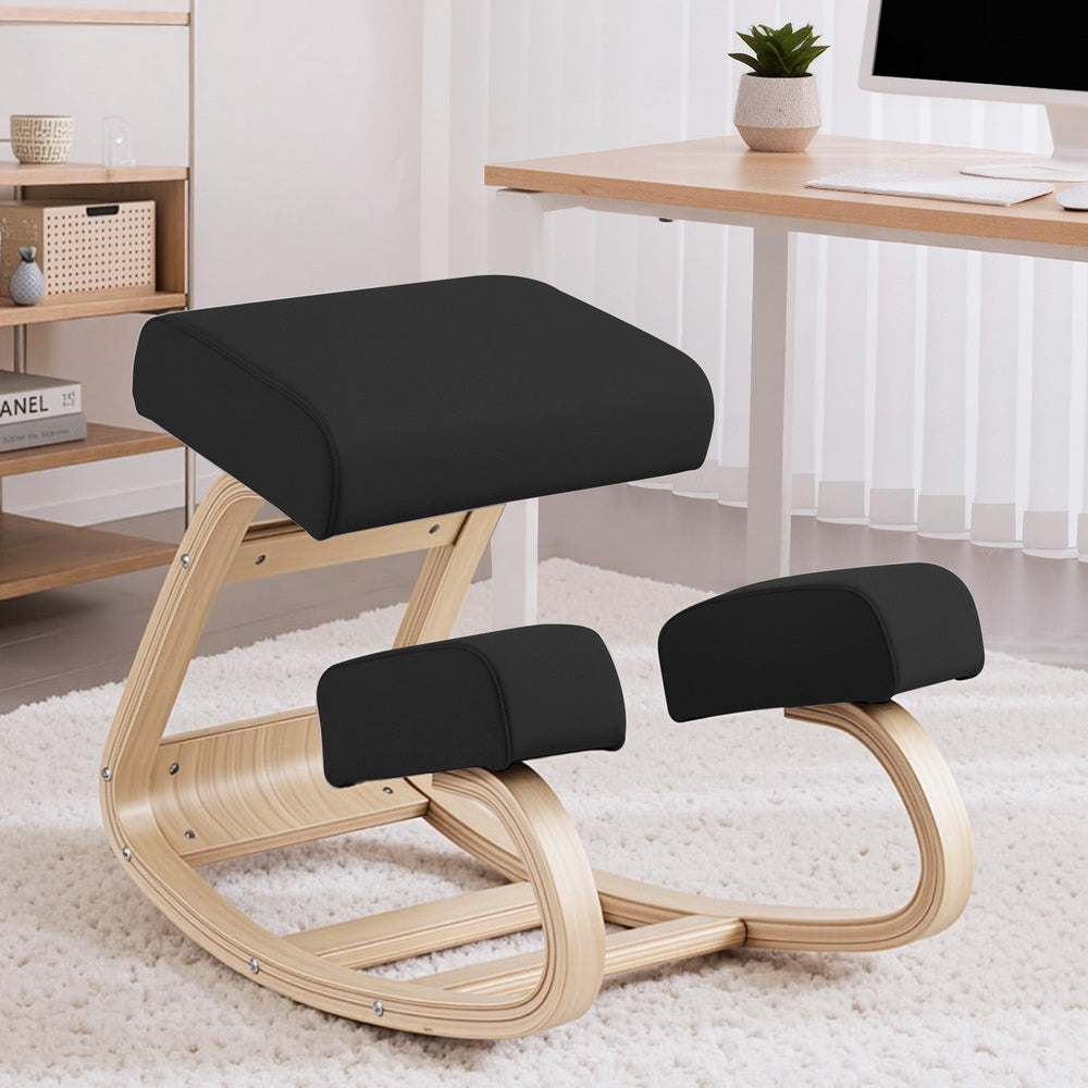 Artiss Kneeling Chair Ergonomic Posture Chair with Memory Foam Balance Stool for Home Office Gaming 120kg Weight Capacity Black