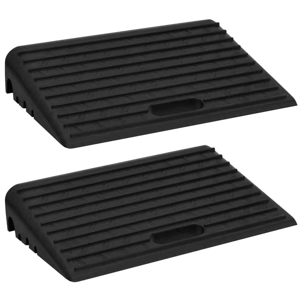Kerb Ramps 2 pcs Rubber Non-Slip Heavy Duty 50x30x11cm Driveway Black