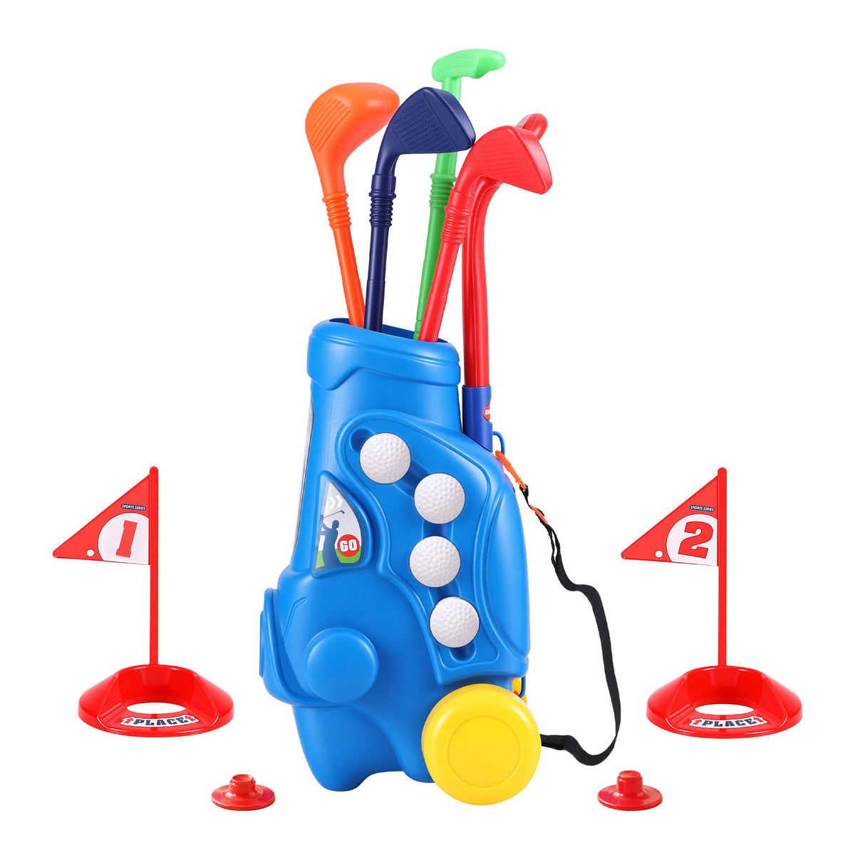 Keezi Kids Golf Set Toddler Club Set Pull Cart Indoor Outdoor Backyard Mini Toy