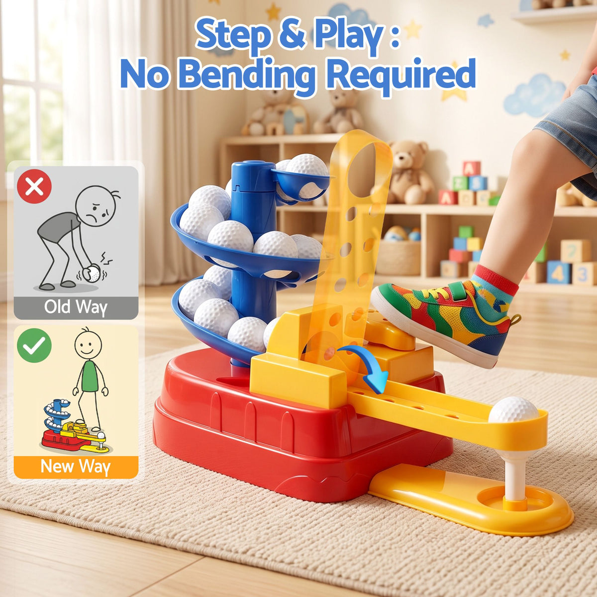 Keezi Kids Golf Toy Set with 20 Balls and 3 Adjustable Clubs