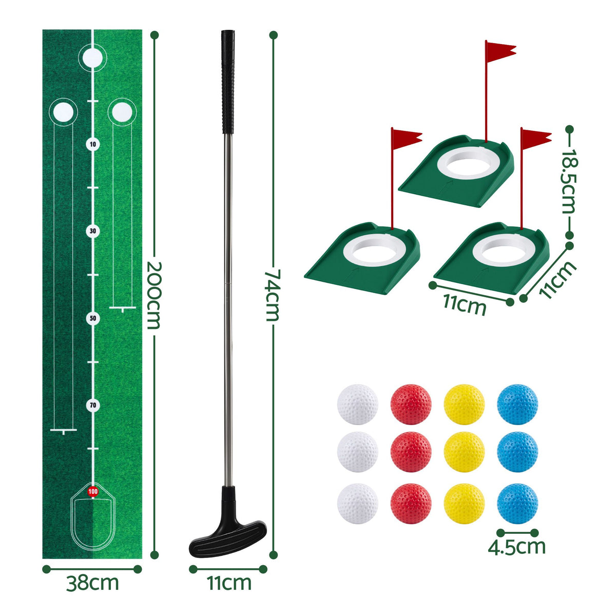 Keezi Kids Golf Putting Game Set with Golf Club for Ages 3-8