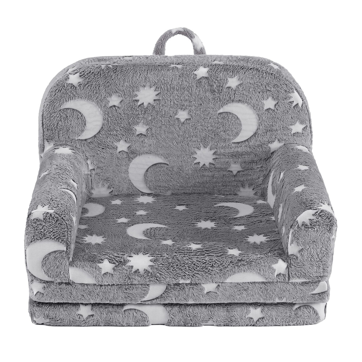 Keezi Kids 2-in-1 Fold Out Sofa Bed Washable Cover Glow in the Dark Grey