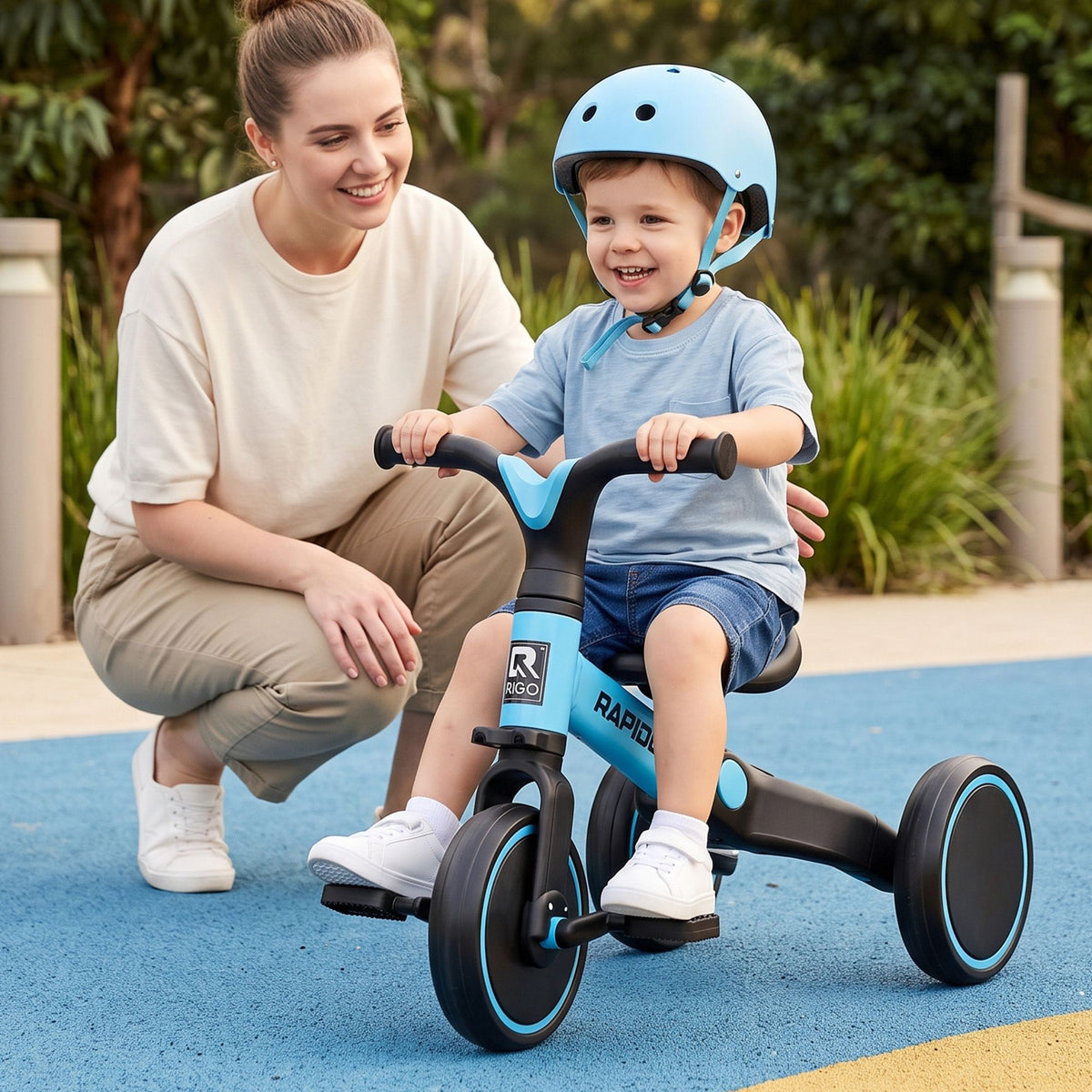 Rigo Tricycle Bike, Kids Bike with 3 wheels, Carbon Steel 70cm Blue