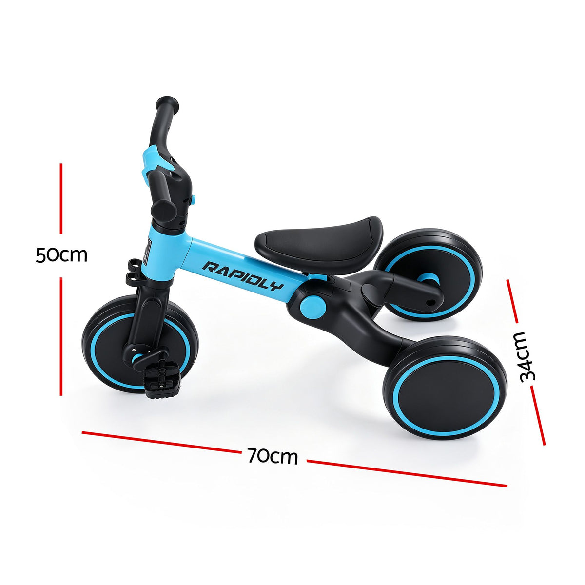 Rigo Tricycle Bike, Kids Bike with 3 wheels, Carbon Steel 70cm Blue