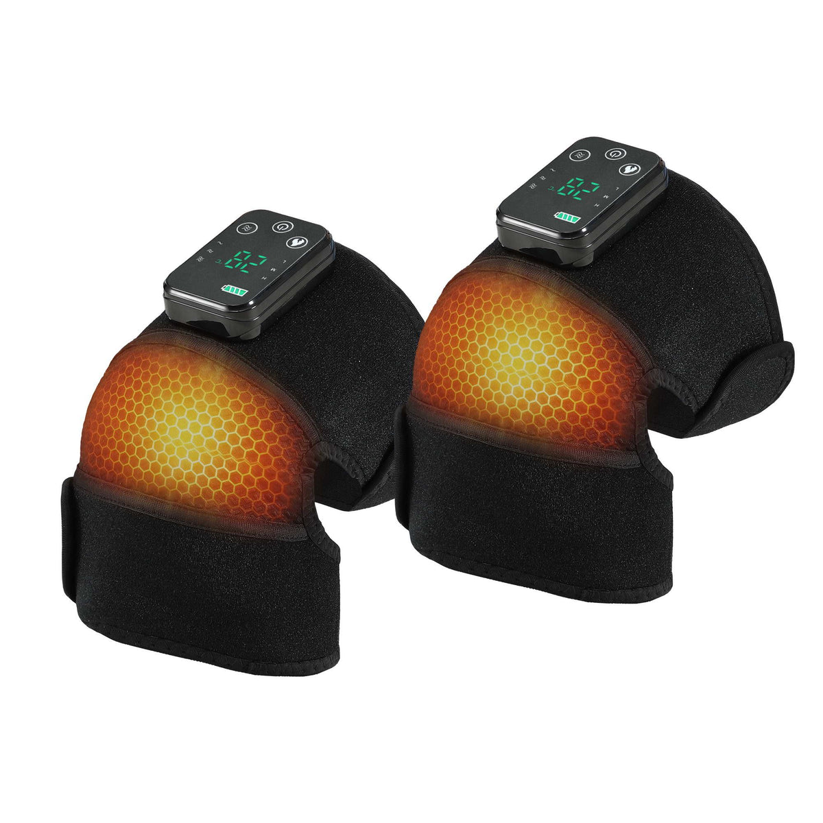 Livemor Knee Massager with Heat (2 Pack), Cordless Heated Knee Massage for Pain Relief with 3 Heating Levels