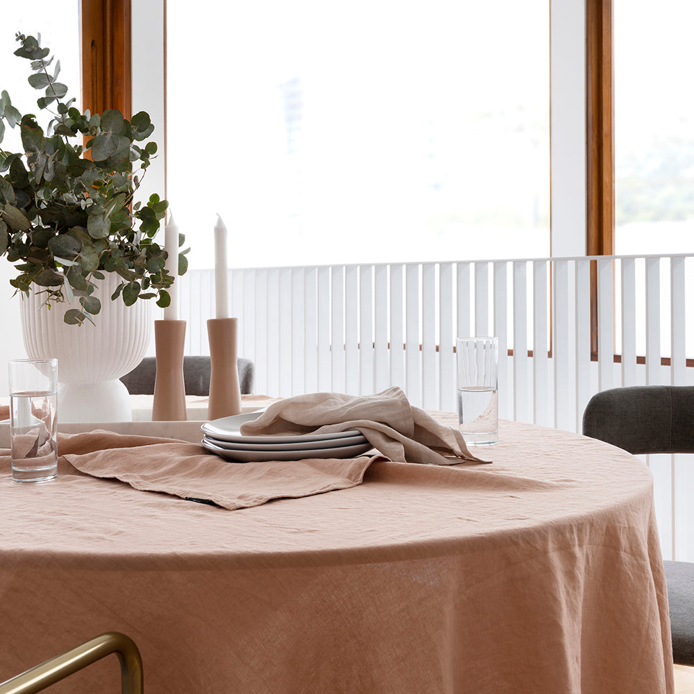 Bambury French Flax Linen Rectangle Tablecloth