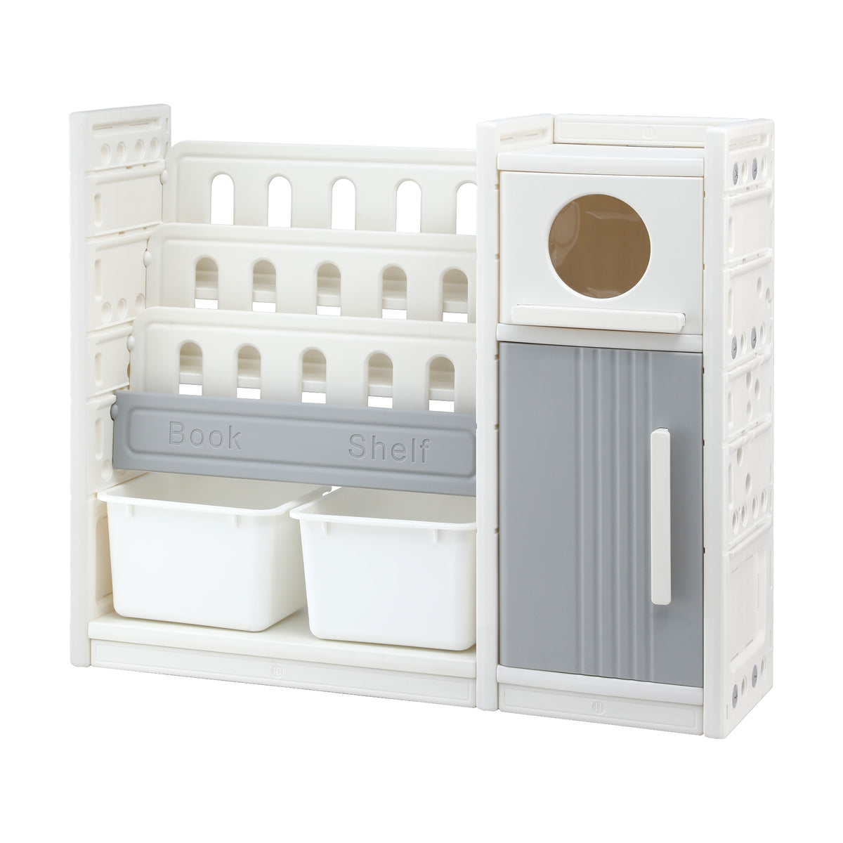Keezi Kids Bookshelf and Toy Storage Organizer with 3-Tier Bookshelves