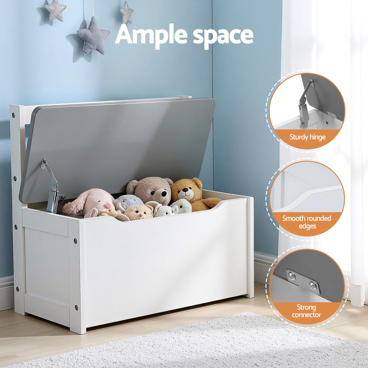 Keezi 2 in 1 Kids Table and Chair Set with Storage Bench and 2 Chairs Grey