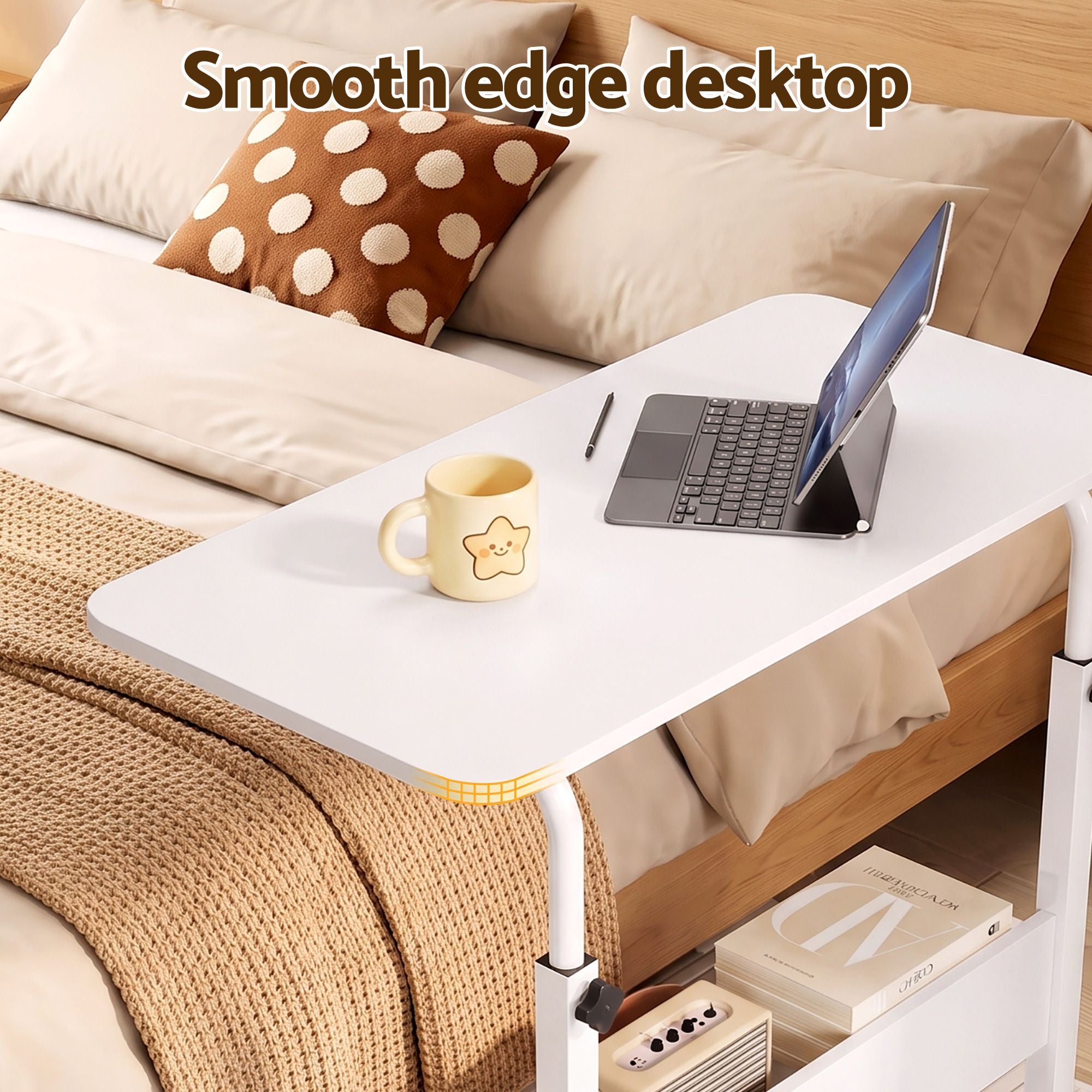 Artiss Laptop Desk Portable Sit Stand Height Adjustable Workstation 80CM White