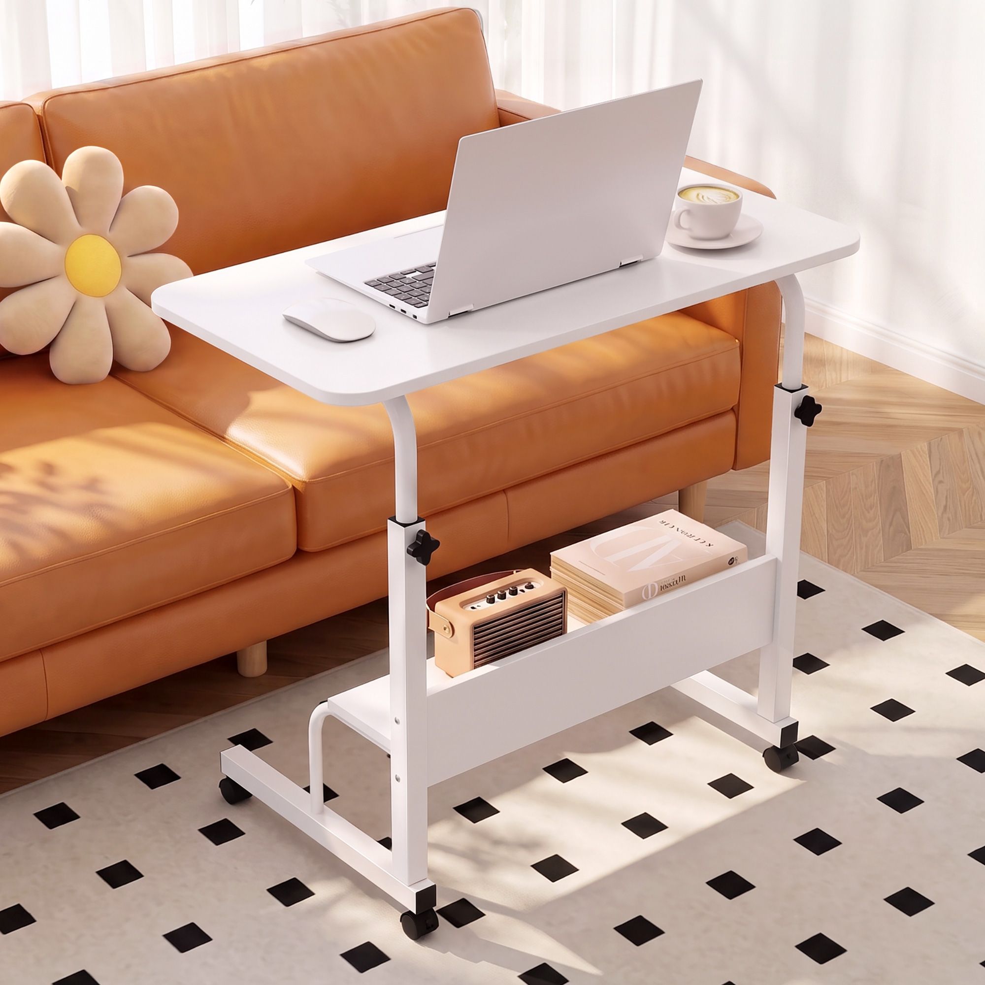 Artiss Laptop Desk Portable Sit Stand Height Adjustable Workstation 80CM White