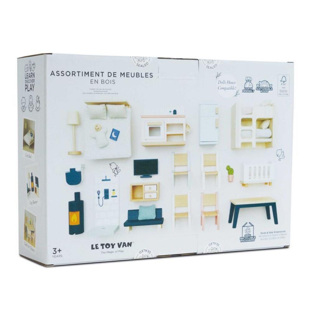 Le Toy Van  Wooden Dolls House Starter Furniture 35 Piece Kids Playset