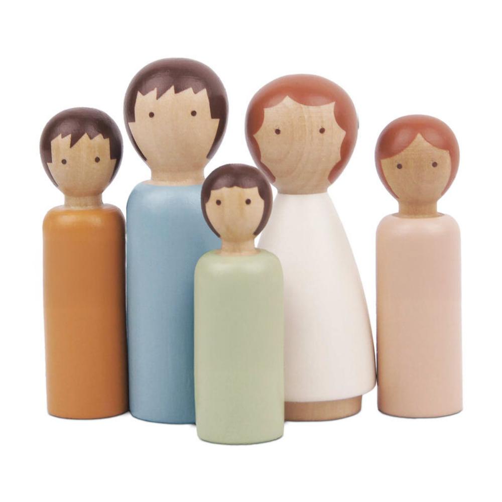 Le Toy Van Dubois Wooden Family Dolls 5 Piece Peg Doll Set FSC Wood 3+ Years