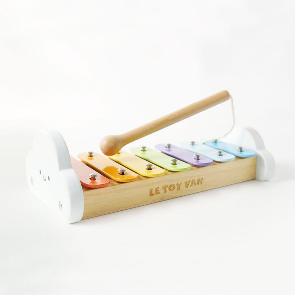 Le Toy Van Rainbow Wooden Xylophone Cloud Design Plastic Free Music Toy