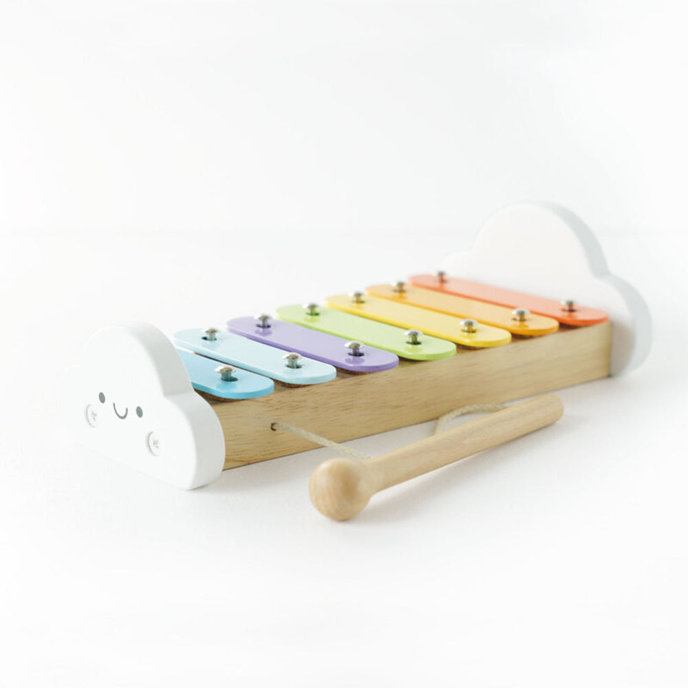Le Toy Van Rainbow Wooden Xylophone Cloud Design Plastic Free Music Toy