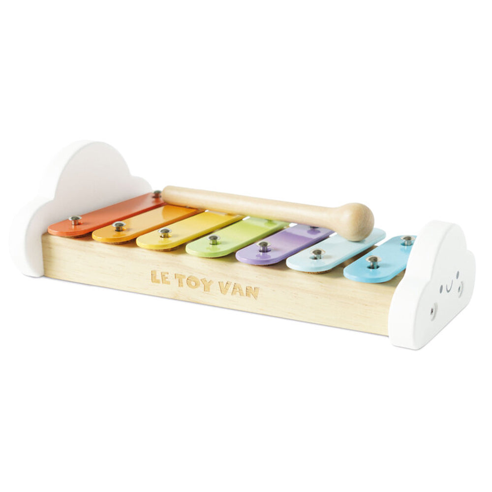 Le Toy Van Rainbow Wooden Xylophone Cloud Design Plastic Free Music Toy
