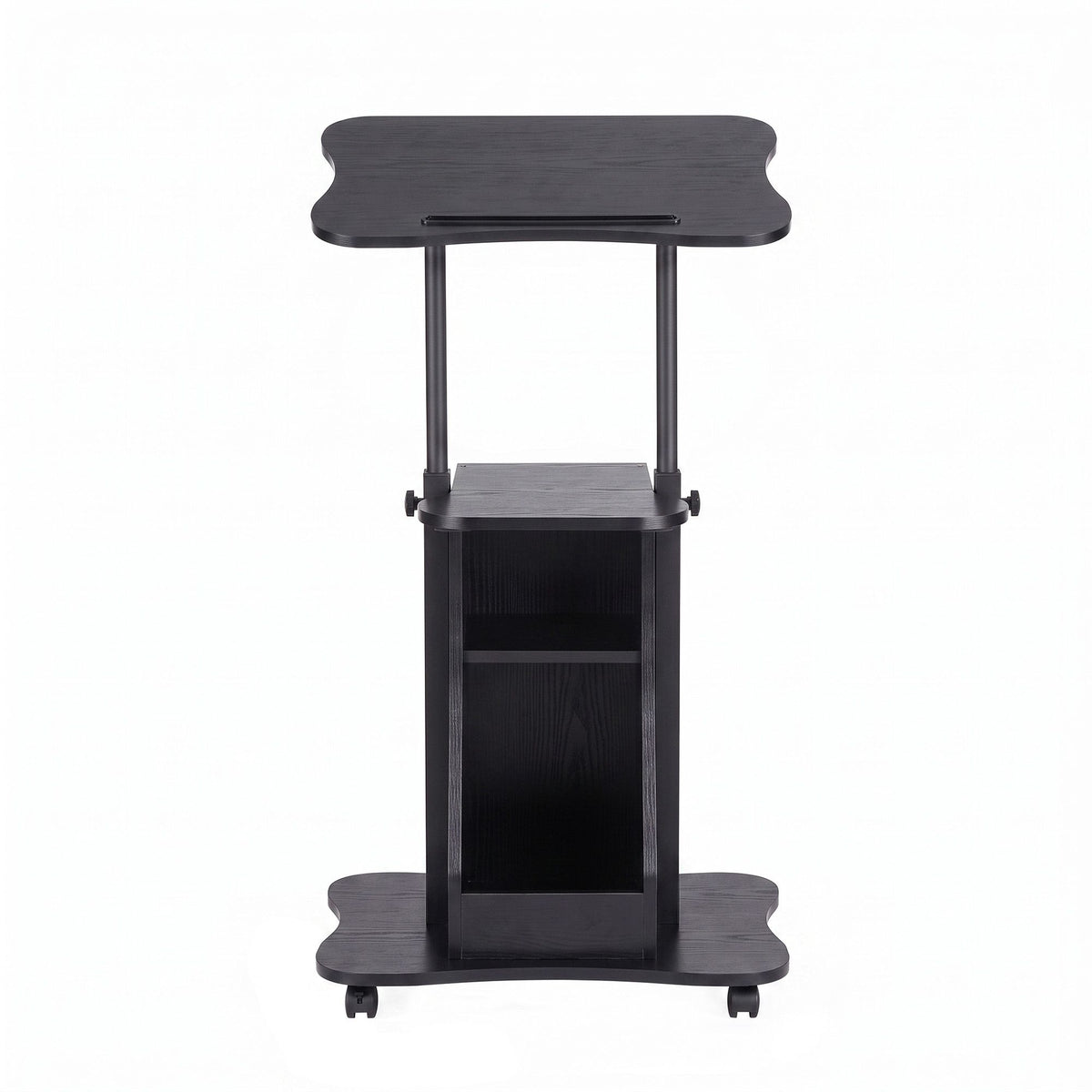 Artiss Mobile Podium Stand Lockable Wheels Height Adjustable Laptop Desk Black