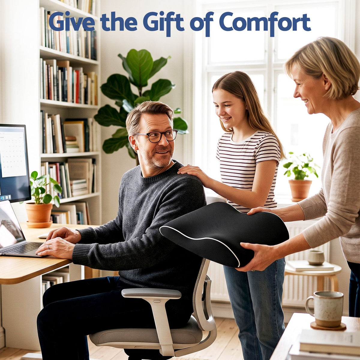 Artiss Ergonomic Lumbar Support Cushion Memory Foam Lumbar Pillow for Chair