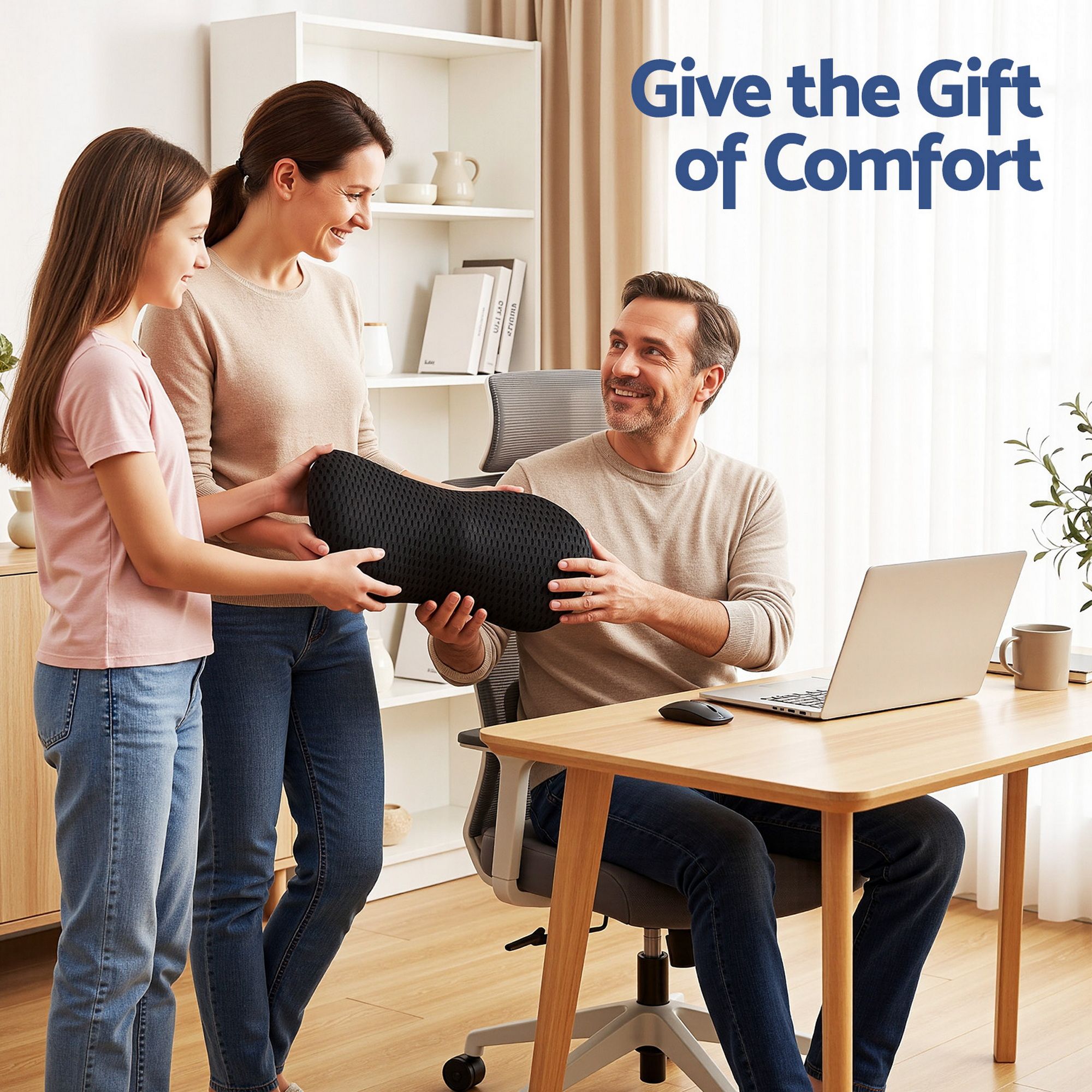 Artiss Lumbar Support Pillow Ergonomic Memory Foam Lumbar Pillow for Lower Back