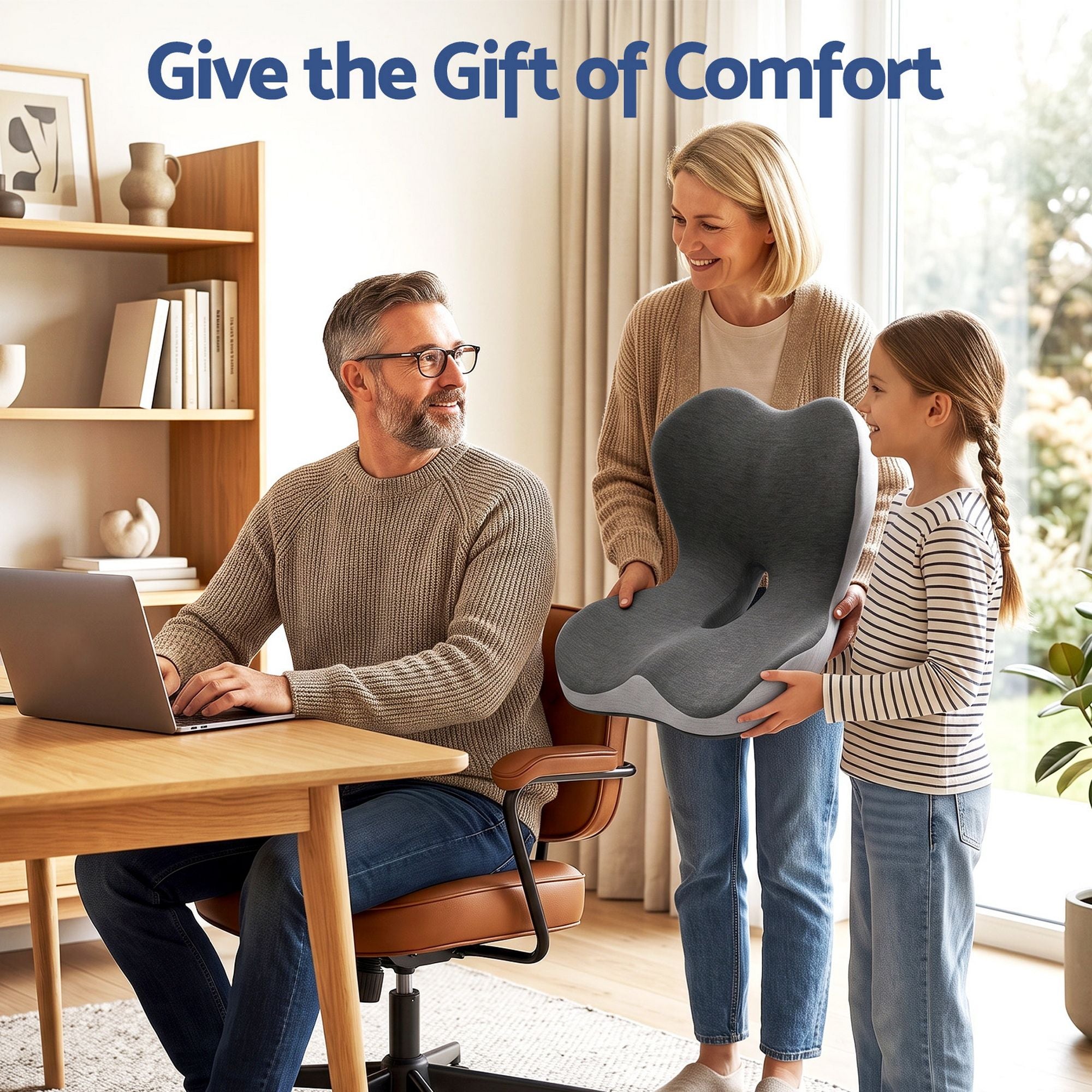 Artiss Ergonomic Seat Cushion Memory Foam Coccyx and Lumbar Support Pad