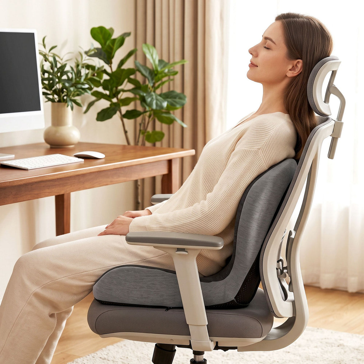 Artiss Ergonomic Seat Cushion Memory Foam Coccyx and Lumbar Support Pad
