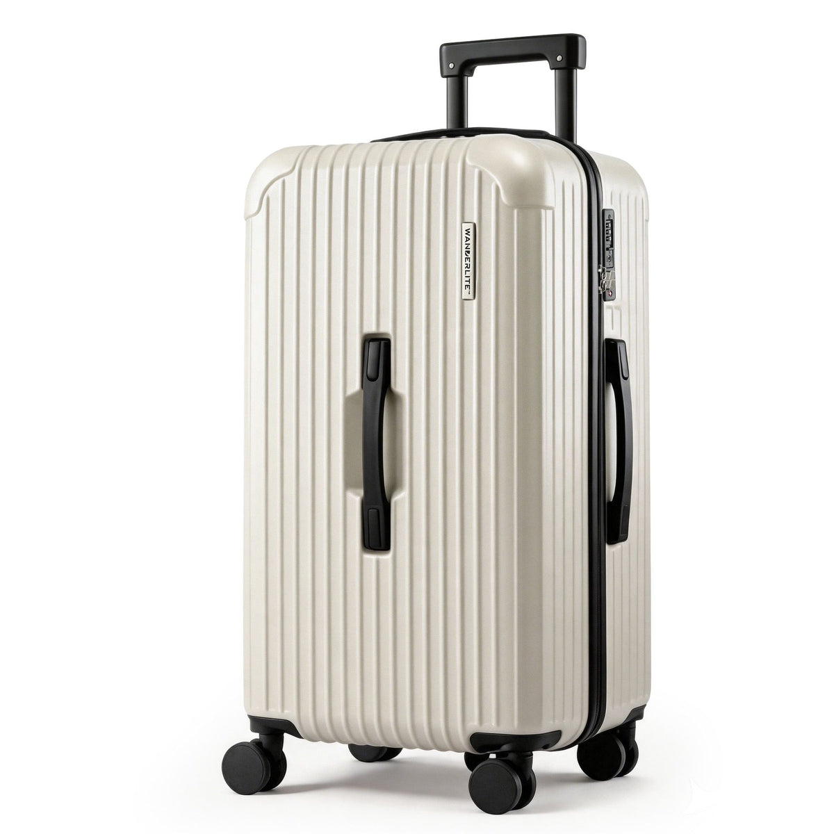 Wanderlite 28 Inch Trunk Luggage Suitcase 5 Wheels TSA Type-C Smoky White