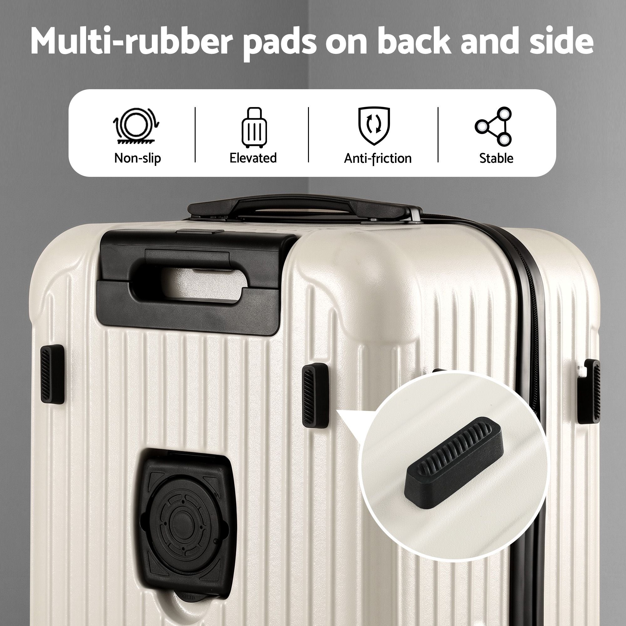 Wanderlite 28 Inch Trunk Luggage Suitcase 5 Wheels TSA Type-C Smoky White