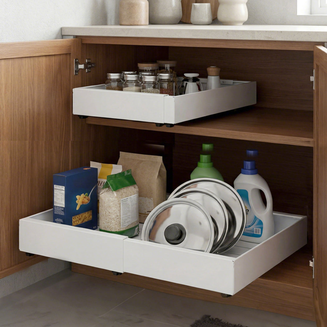 Toque Cabinet Organizer Drawer Shelf Pull Out 2Pcs Width-adjustable Kitchen-2050059015777554438