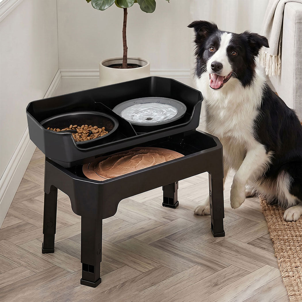 Pawz Raised Dog Bowls Adjustable Elevated Feeder Slow Feeder Lick Mat Foldable-2072893572549578758