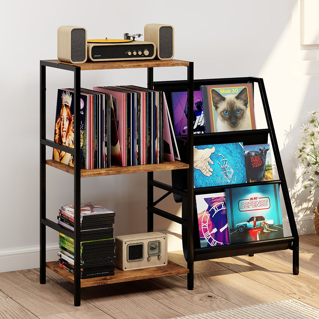 Levede 3-Tier Record Player Stand Vinyl Storage Up to 200 Albums Turntable Table-2050056774513463302