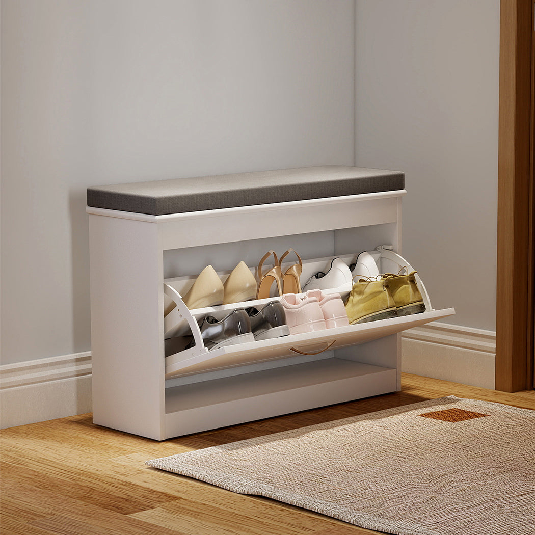 Levede 75cm Shoe Rack Storage Cabinet Bench Cosy Padded Seat Organiser Cupboard-2050056774161141766