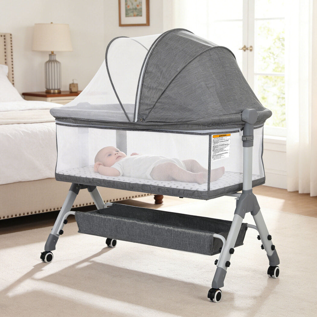 Bopeep Baby Cot Bed Crib Newborn Co-Sleeper Bassinet Safety Adjustable Bedside-2050056762865881094