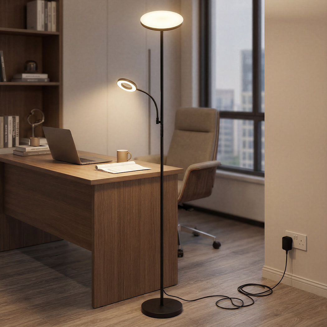 Emitto Modern Floor Lamp 2-in-1 Adjustable Reading Light Remote Control Timer-2061251865517101062