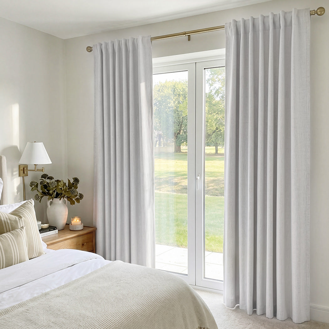 Marlow 100% Blackout Curtain 2-Panel Thermal Linen Look Curtain Draperies Window-2072893566287482886