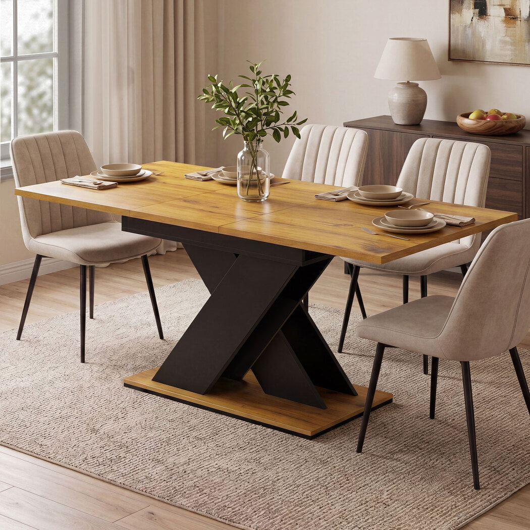 Levede Dining Table Extendable 120cm-160cm 6 People Rectangular Dining Room-2072893553788456966