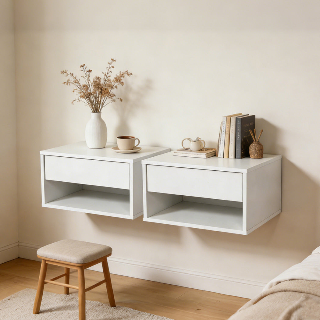 Levede 2 Floating Bedside Tables Side Table Storage Nightstand Bedroom Cabinet-2050056780842668038