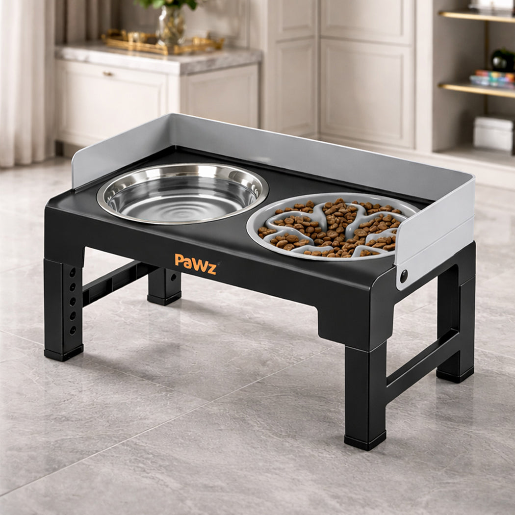 Pawz Elevated Dog Bowls Pet Feeder 6 Height Adjustable Raised Food Water Large-2050056767110516743