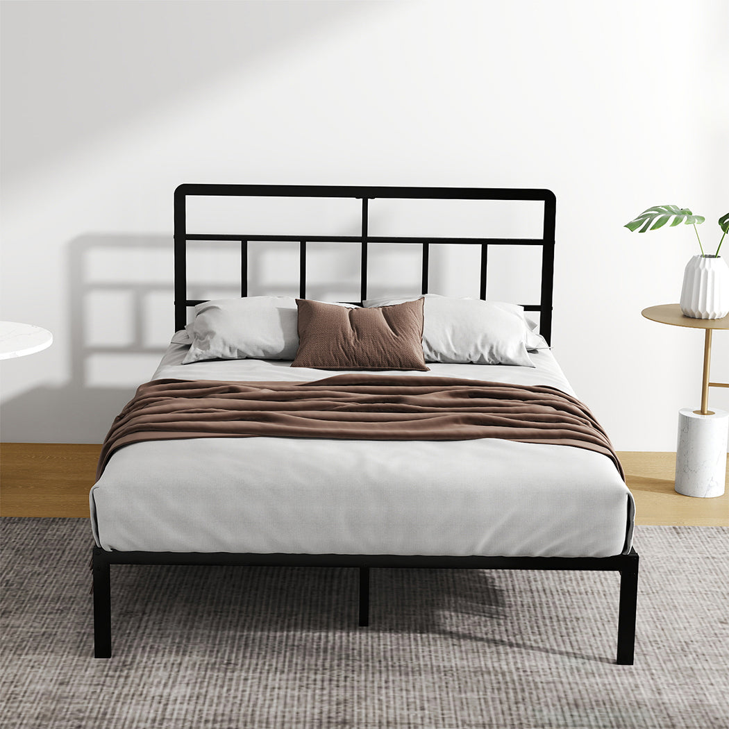Levede Double Bed Frame Metal Base Platform Headboard Heavy Duty Mass Storage-2065254299260293127