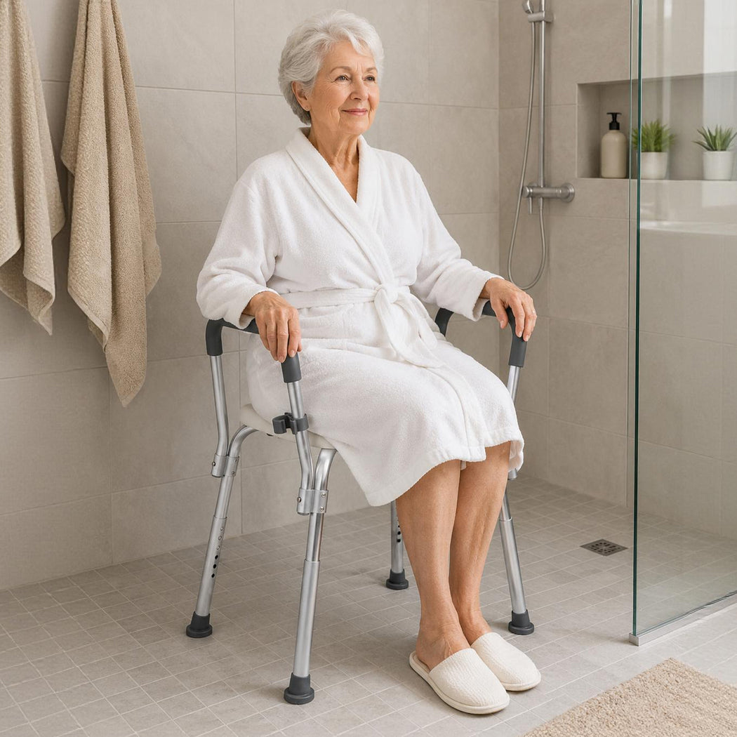 Levede Adjustable Shower Chair Bath Seat with Arms Portable Non Slip Bathroom-2061251856318992391