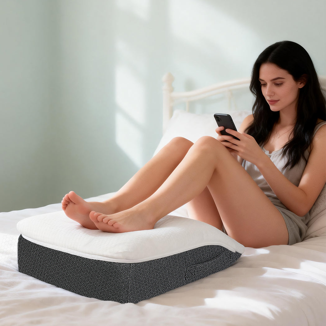 Dreamz Memory Foam Leg Elevation Pillow Bed Wedge Improve Circulation Support-2065254292767510535